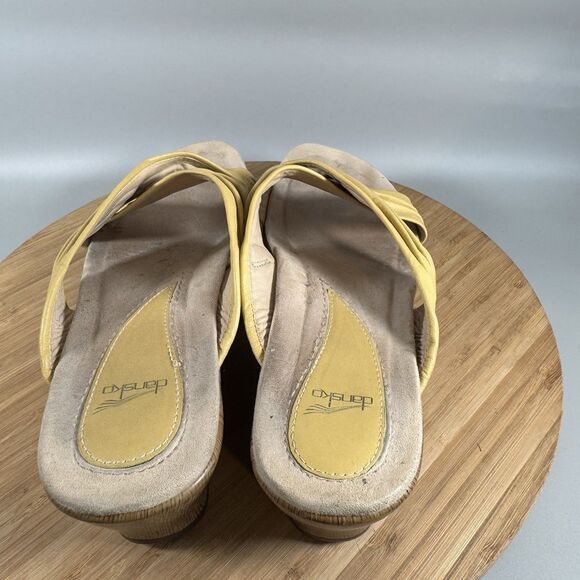 Dansko Avalon Criss Cross Wedge Leather Yellow Womens EU 41 US 10.5-11 Sandals - Picture 4 of 6